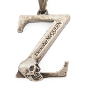 Alexander McQueen Alphabet Skull Charm Silver Tone. “Z” Letter